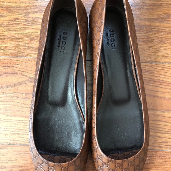 New Gucci microguccissima peep toe flats - Picture 5 of 5